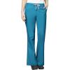 WonderWink WORK Women’s Scrubs Mock Wrap V-Neck Top & Flare Leg Drawstring Pant Scrub Set [XXS – 5XL](Real Teal)