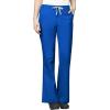 WonderWink WORK Women’s Scrubs Mock Wrap V-Neck Top & Flare Leg Drawstring Pant Scrub Set [XXS – 5XL](Royal)