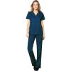 WonderWink WORK Women’s Scrubs Mock Wrap V-Neck Top & Flare Leg Drawstring Pant Scrub Set [XXS – 5XL](Caribbean Blue)
