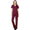 WonderWink WORK Women’s Scrubs Mock Wrap V-Neck Top & Flare Leg Drawstring Pant Scrub Set [XXS – 5XL](Wne)