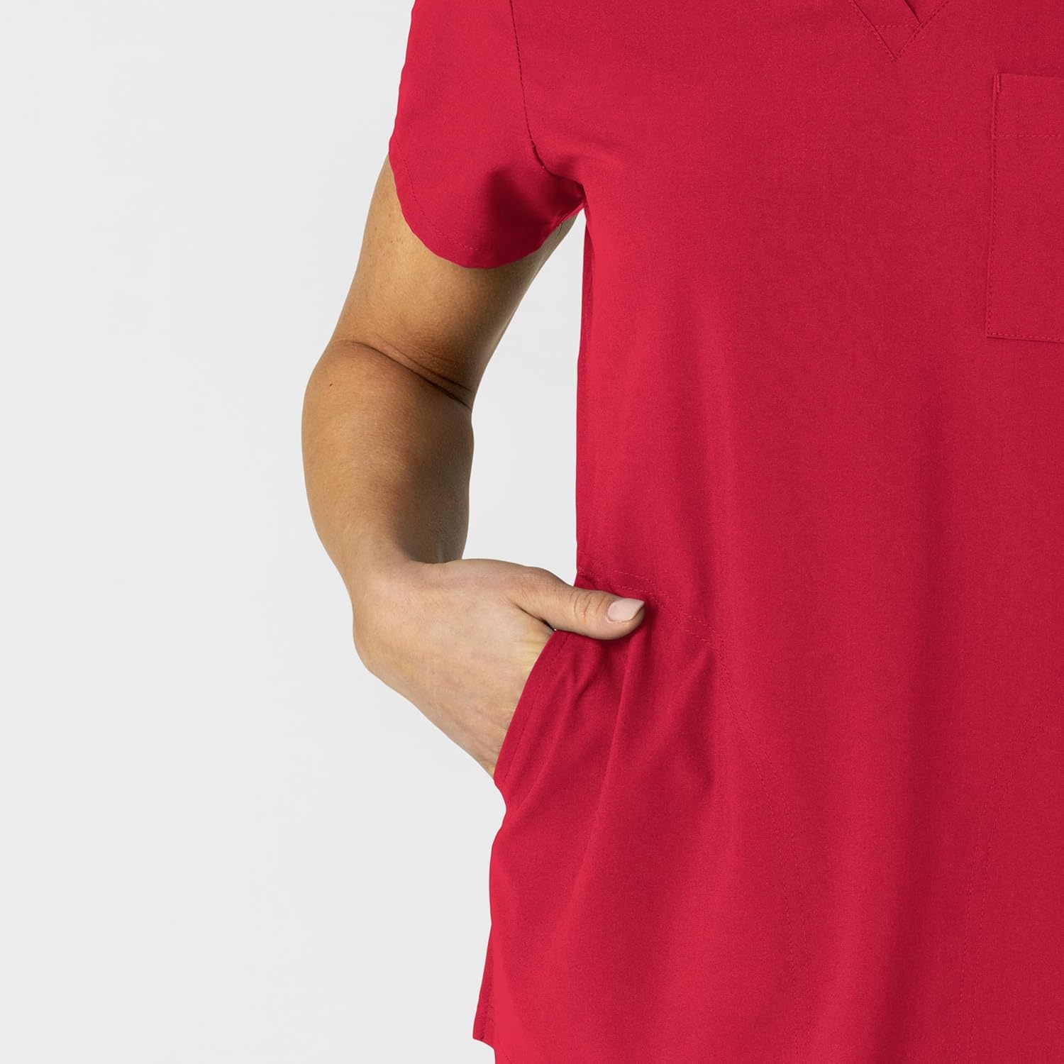 imageWonderWink Womens Womens FlexnReach VNeck Scrub TopRed