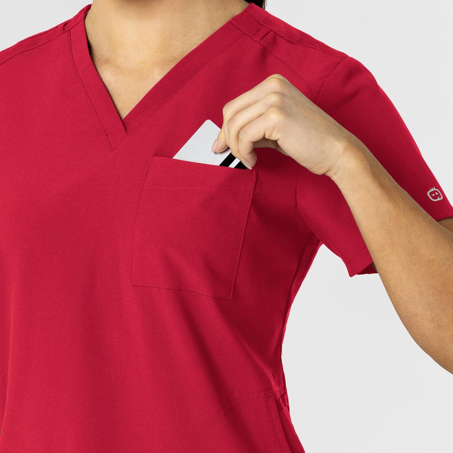 imageWonderWink Womens Womens FlexnReach VNeck Scrub TopRed