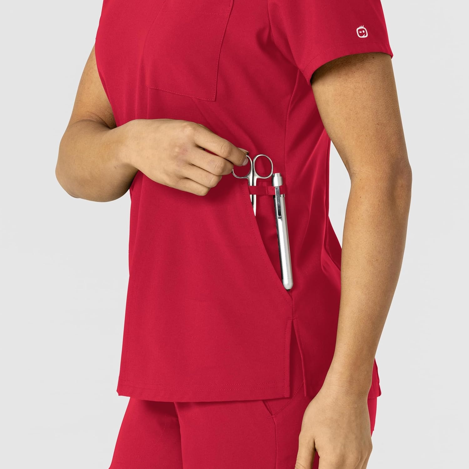 imageWonderWink Womens Womens FlexnReach VNeck Scrub TopRed