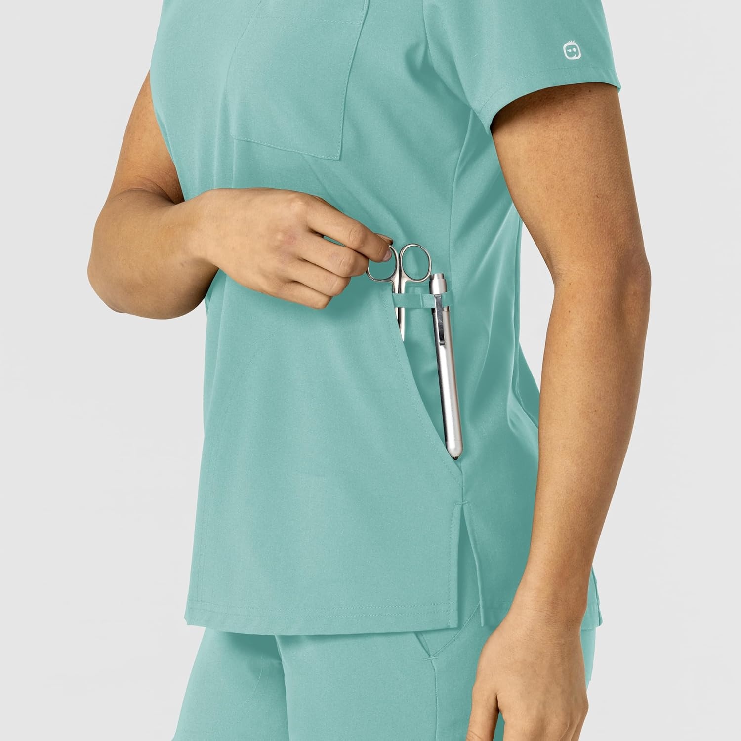imageWonderWink Womens Womens FlexnReach VNeck Scrub TopTurquoise