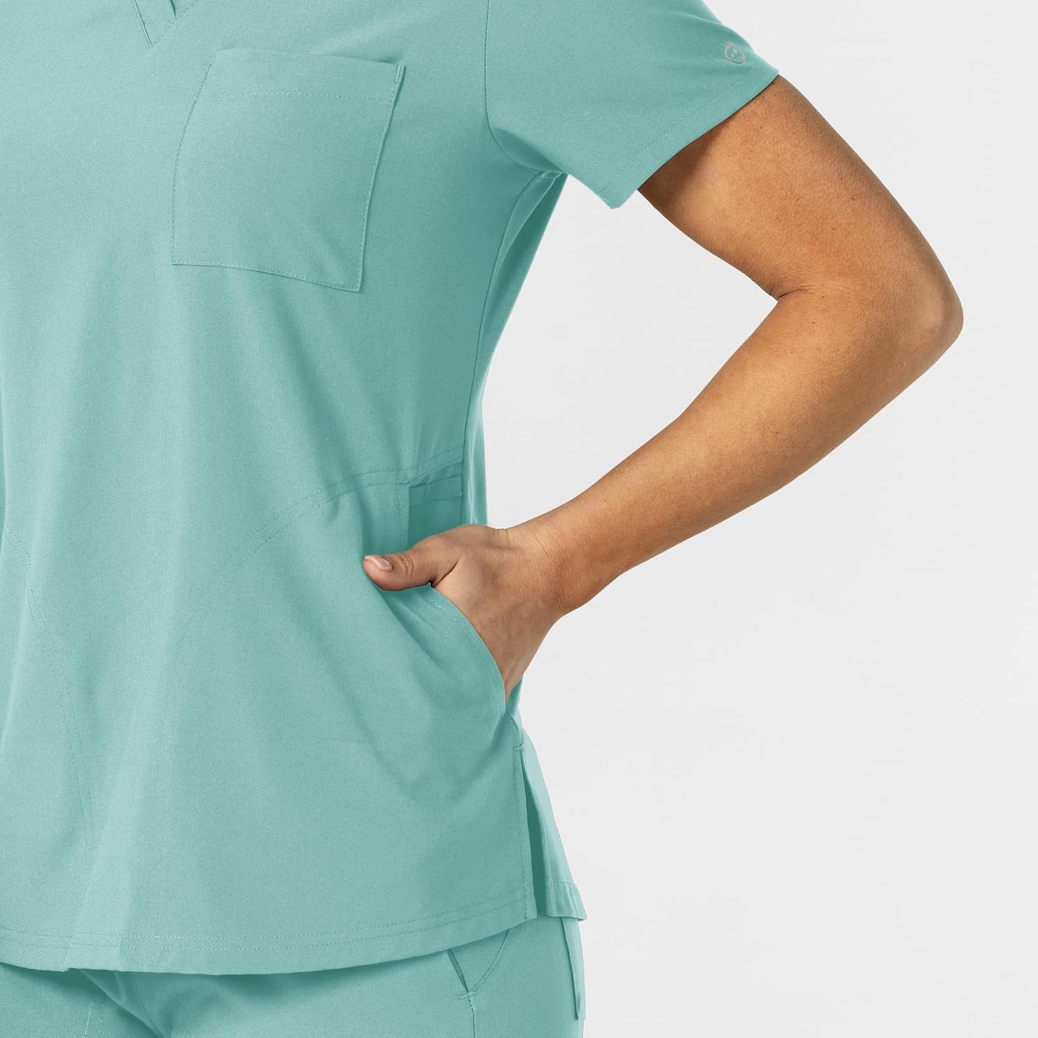 imageWonderWink Womens Womens FlexnReach VNeck Scrub TopTurquoise