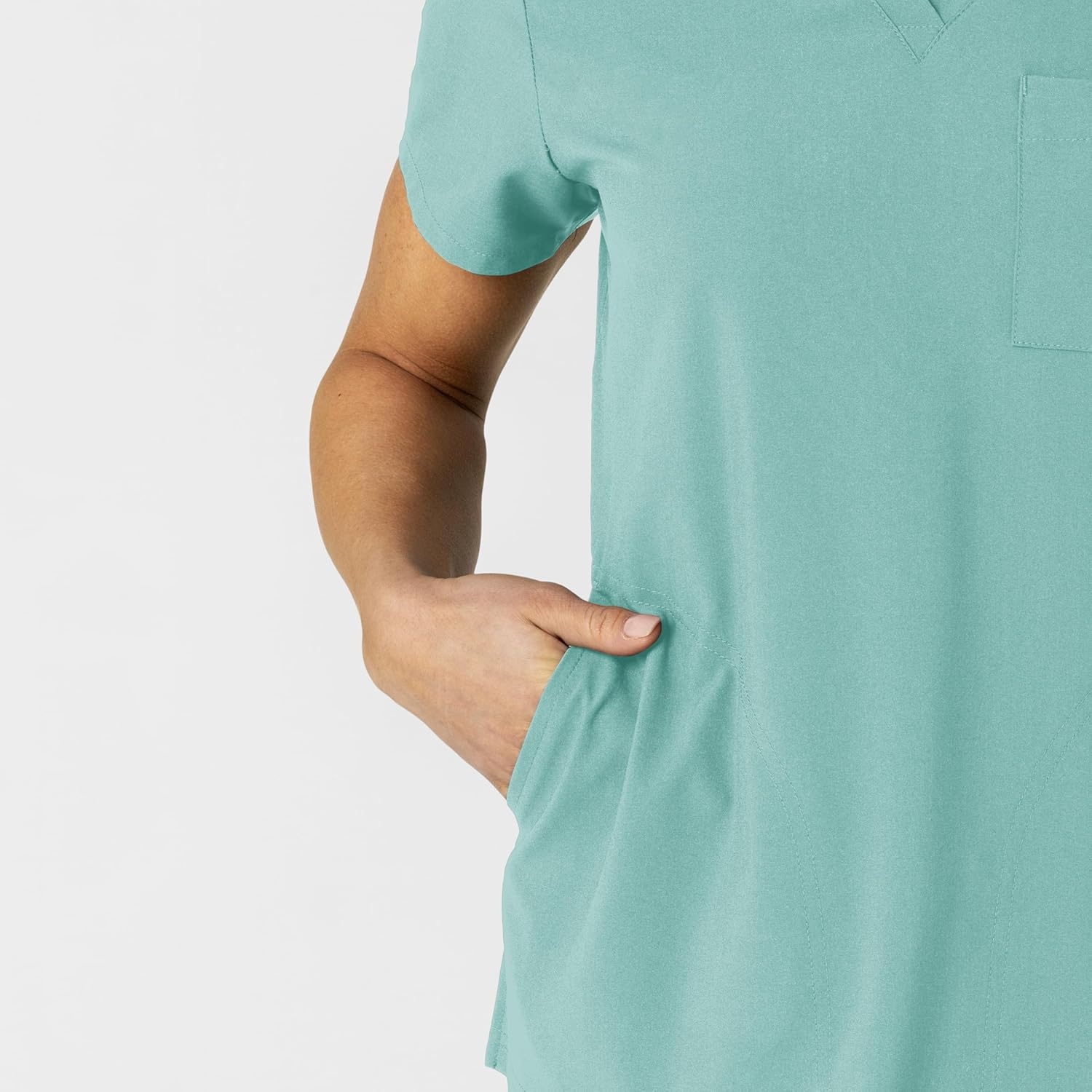 imageWonderWink Womens Womens FlexnReach VNeck Scrub TopTurquoise