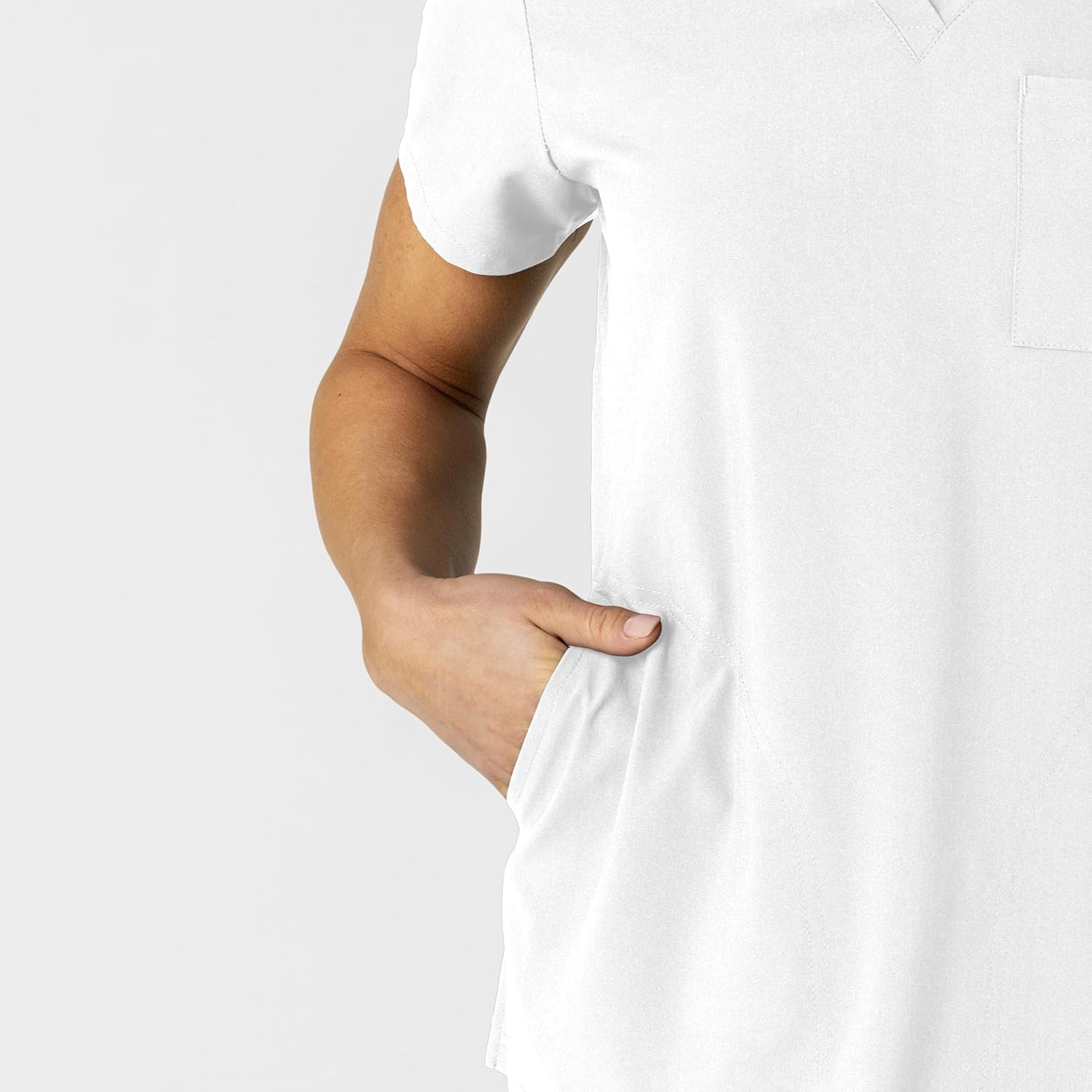 imageWonderWink Womens Womens FlexnReach VNeck Scrub TopWhite