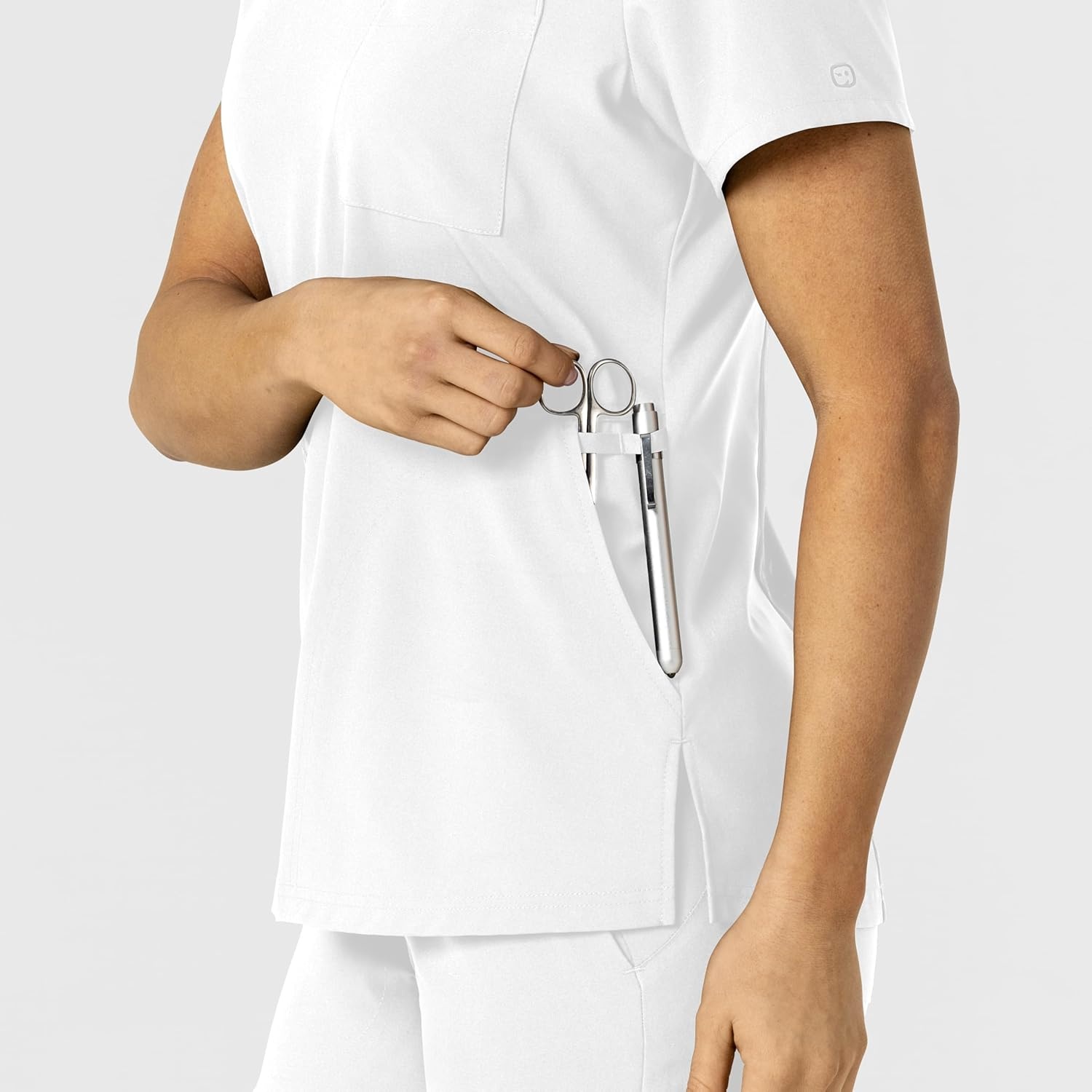 imageWonderWink Womens Womens FlexnReach VNeck Scrub TopWhite