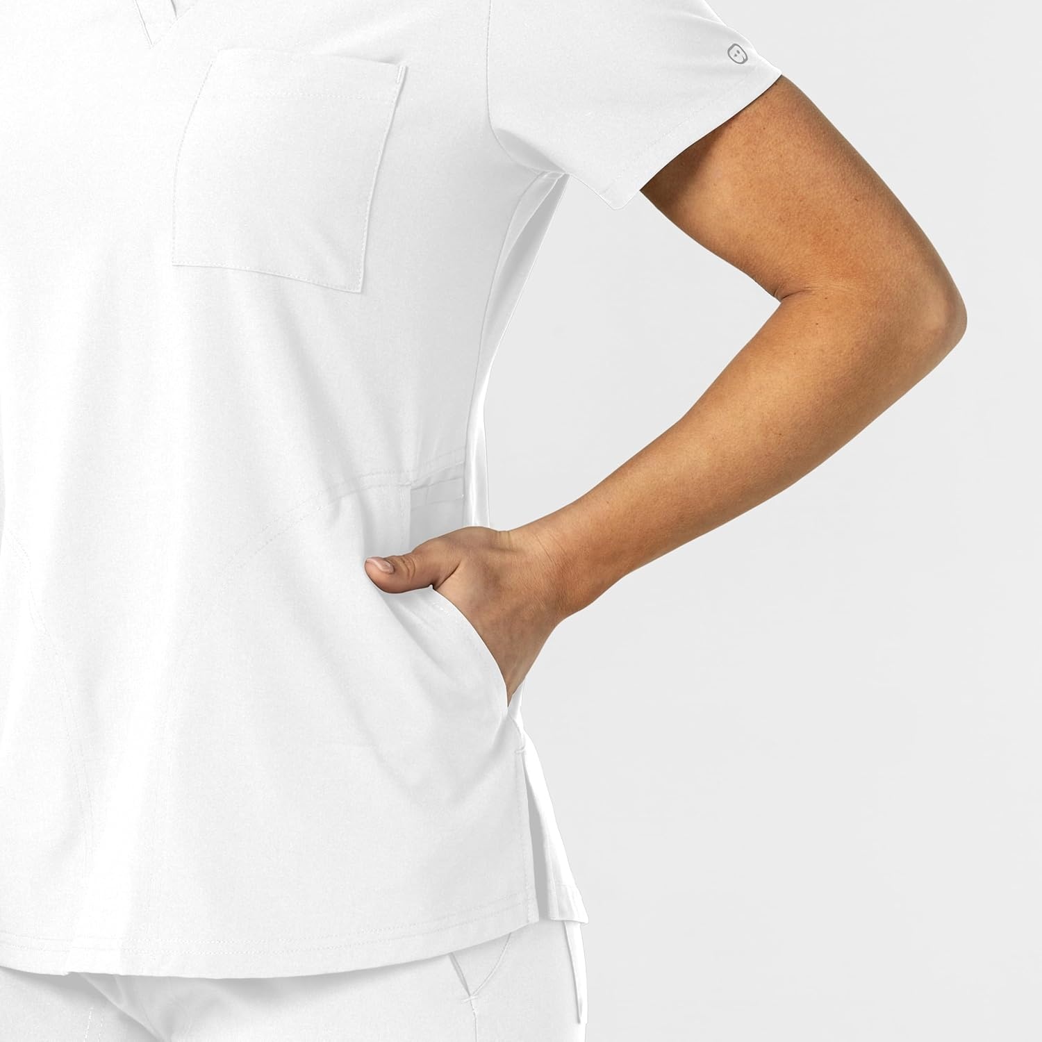 imageWonderWink Womens Womens FlexnReach VNeck Scrub TopWhite