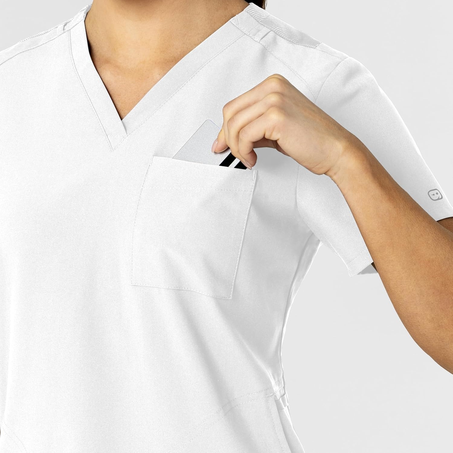 imageWonderWink Womens Womens FlexnReach VNeck Scrub TopWhite