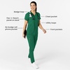 WonderWink Womens Women’s Flex-n-Reach V-Neck Scrub Top(Hunter)