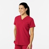 WonderWink Womens Women’s Flex-n-Reach V-Neck Scrub Top(Red)