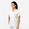WonderWink Womens Women’s Flex-n-Reach V-Neck Scrub Top(White)