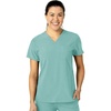 WonderWink Womens Women’s Flex-n-Reach V-Neck Scrub Top(Turquoise)