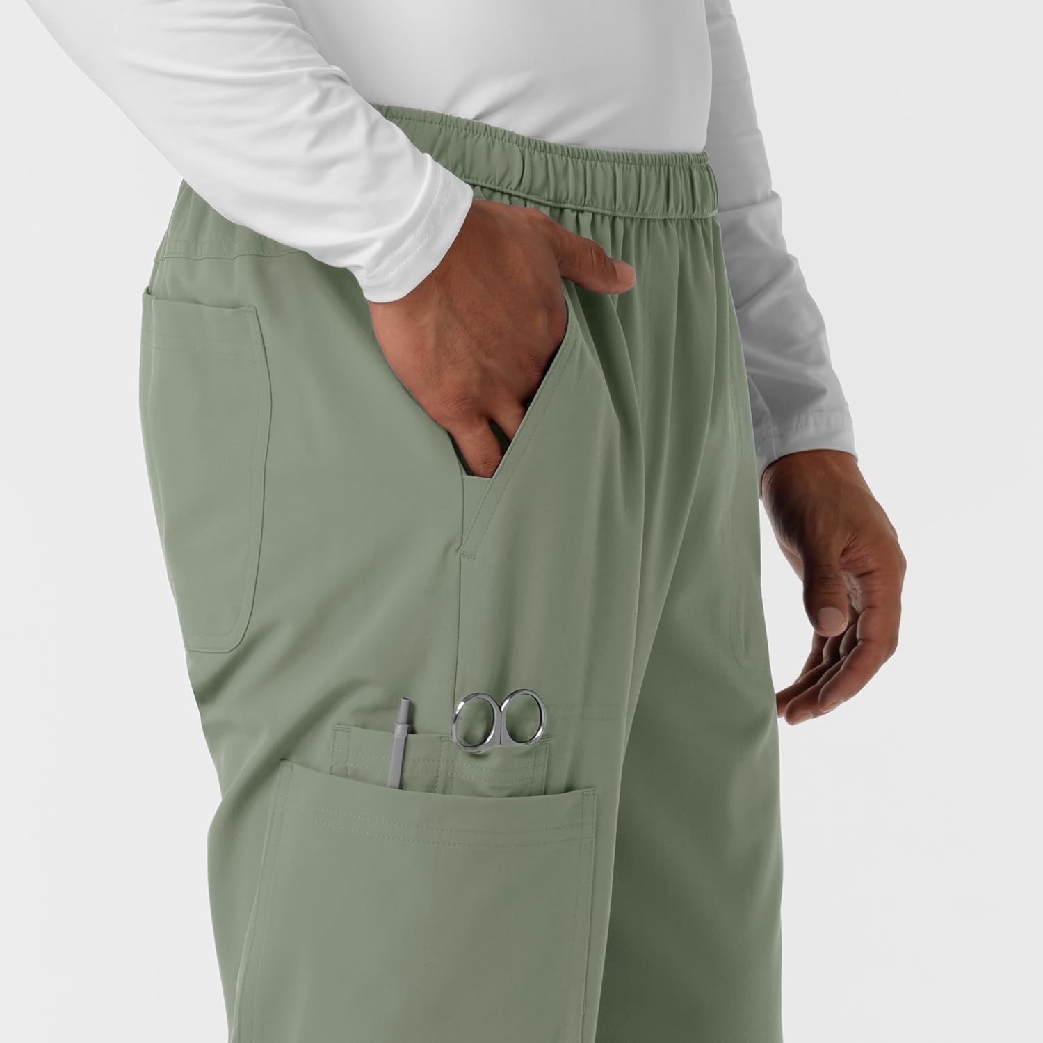 image:imageWink Nurtur Mens Straight Leg Cargo Scrub PantSage