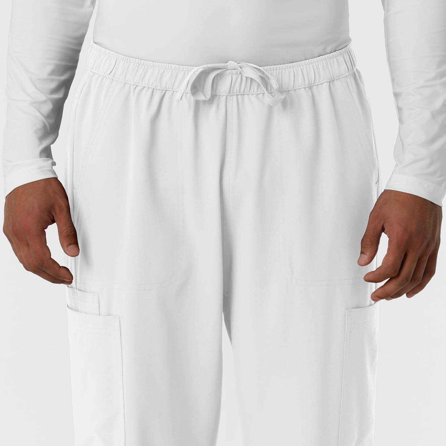 image:imageWink Nurtur Mens Straight Leg Cargo Scrub PantWhite
