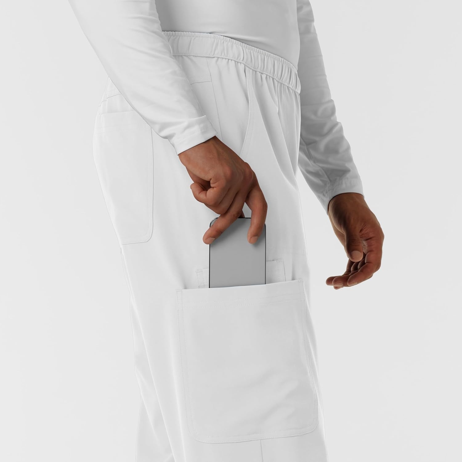 image:imageWink Nurtur Mens Straight Leg Cargo Scrub PantWhite