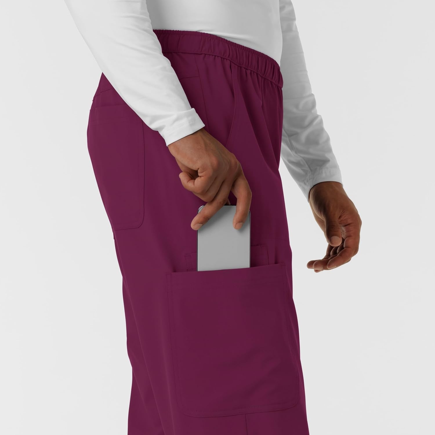 image:imageWink Nurtur Mens Straight Leg Cargo Scrub PantWine