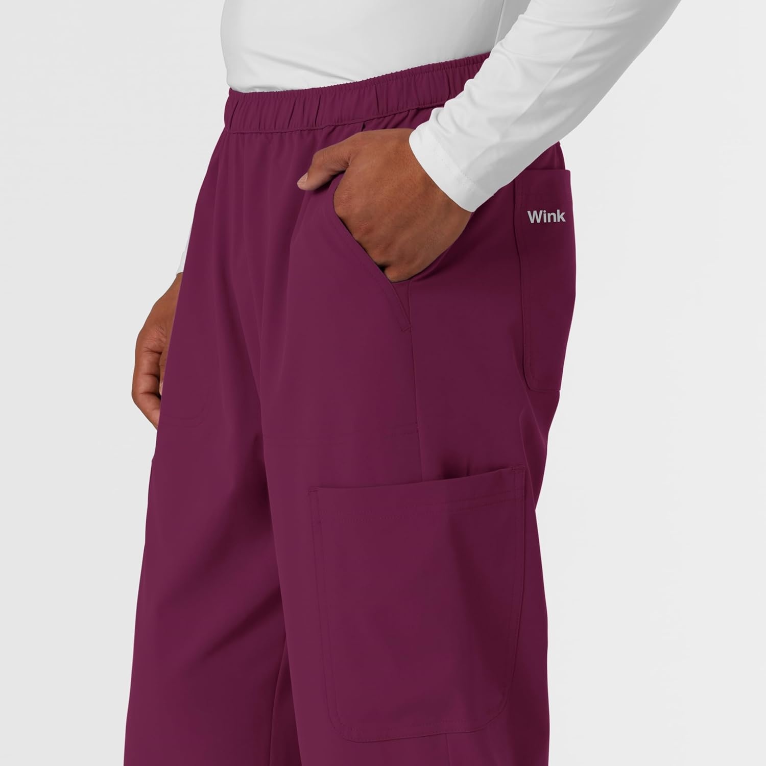 image:imageWink Nurtur Mens Straight Leg Cargo Scrub PantWine