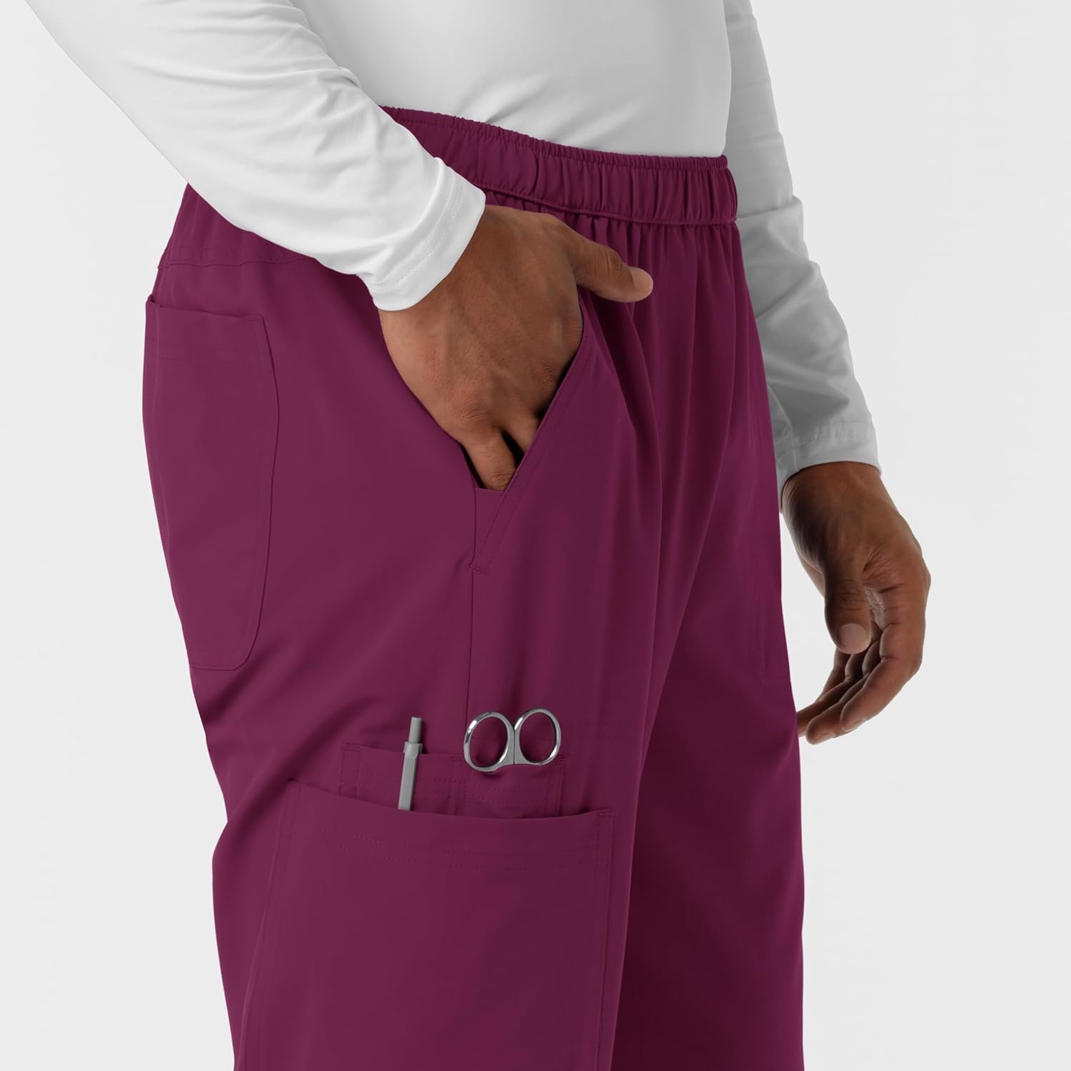 image:imageWink Nurtur Mens Straight Leg Cargo Scrub PantWine