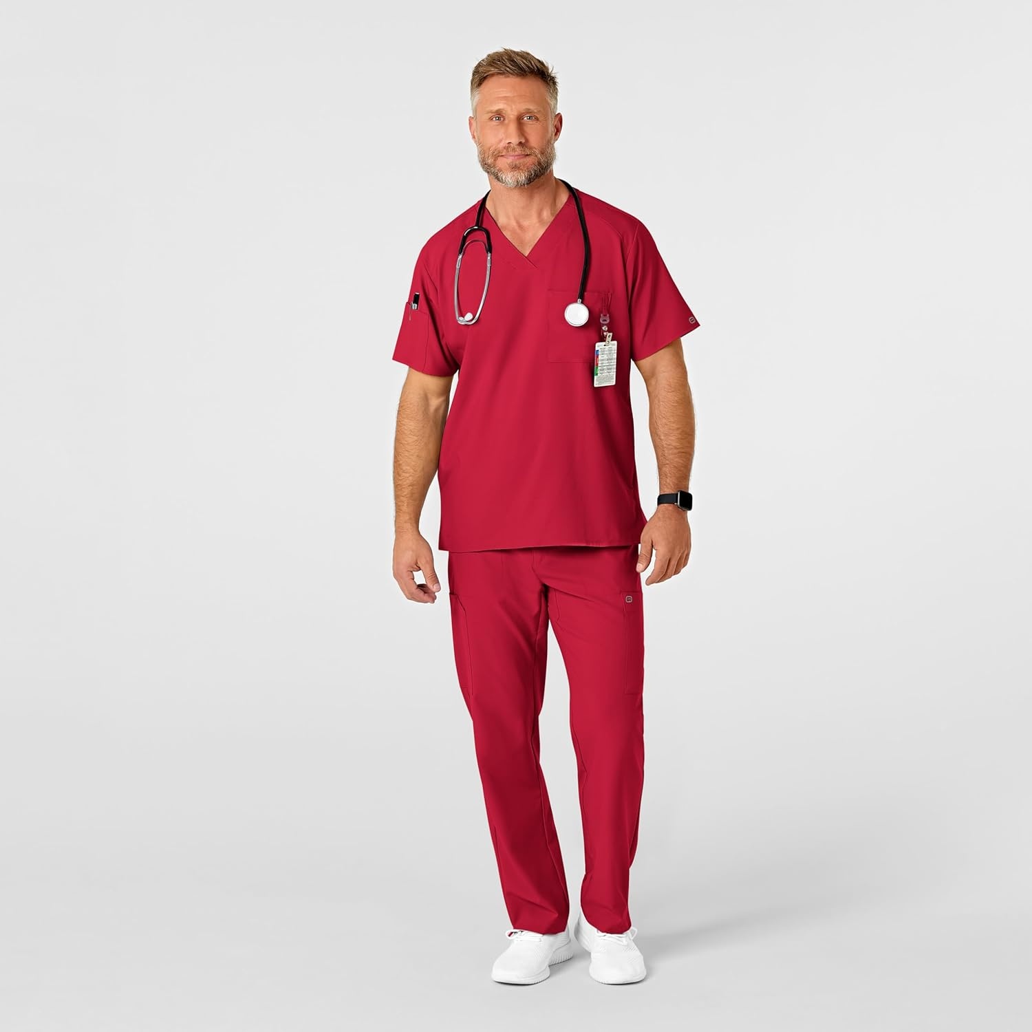image:imageWink W123 Mens Flat Front Cargo Scrub PantRed