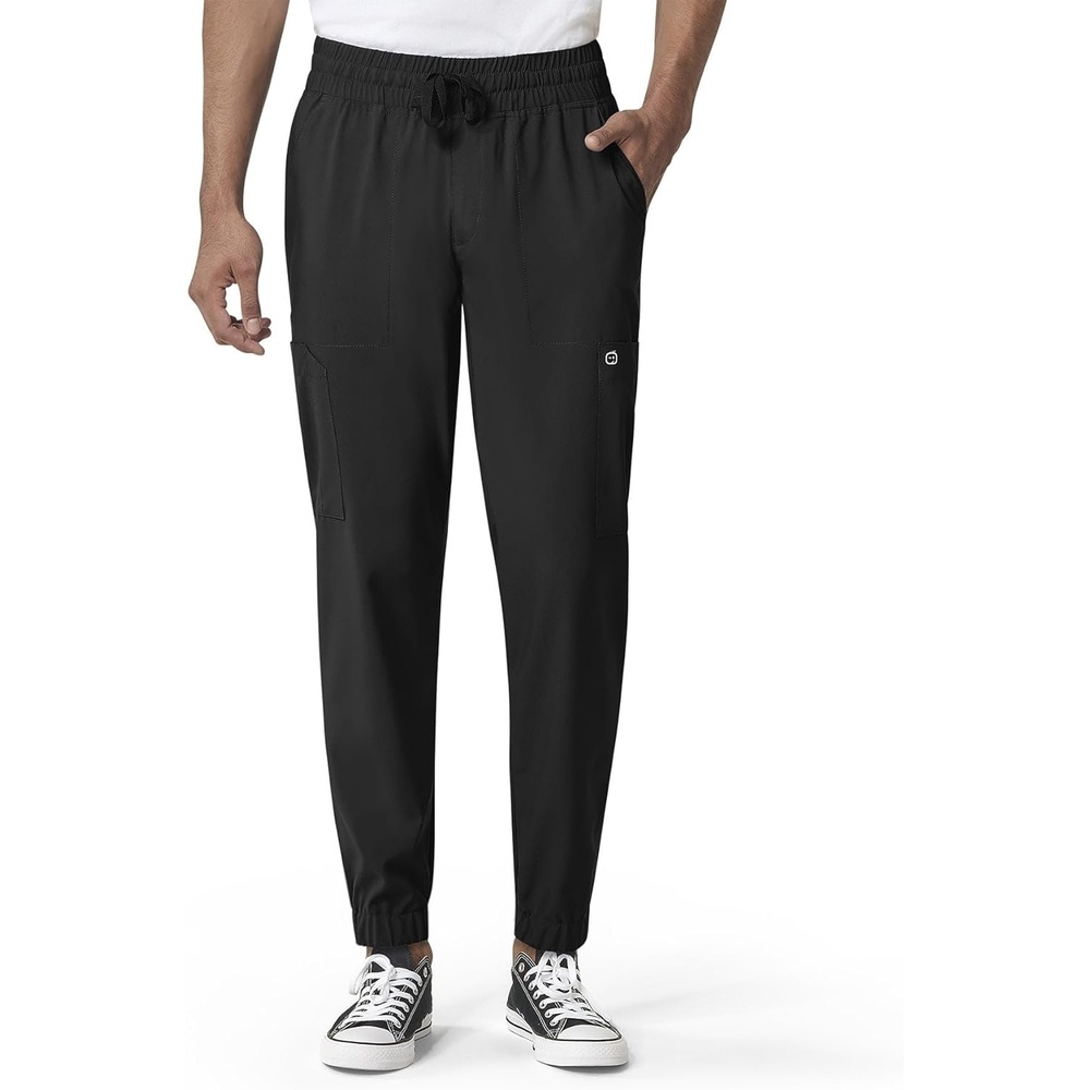 image:imageWink Mens Mens Cargo Jogger Scrub PantBlack