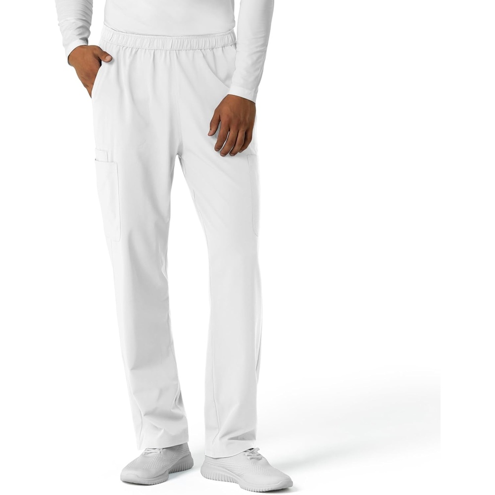 image:imageWink Nurtur Mens Straight Leg Cargo Scrub PantWhite