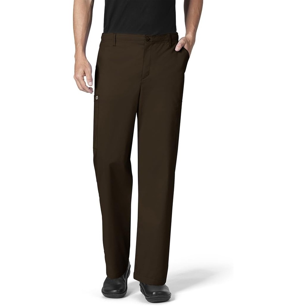 image:imageWink W123 Mens Flat Front Cargo Scrub PantChocolate