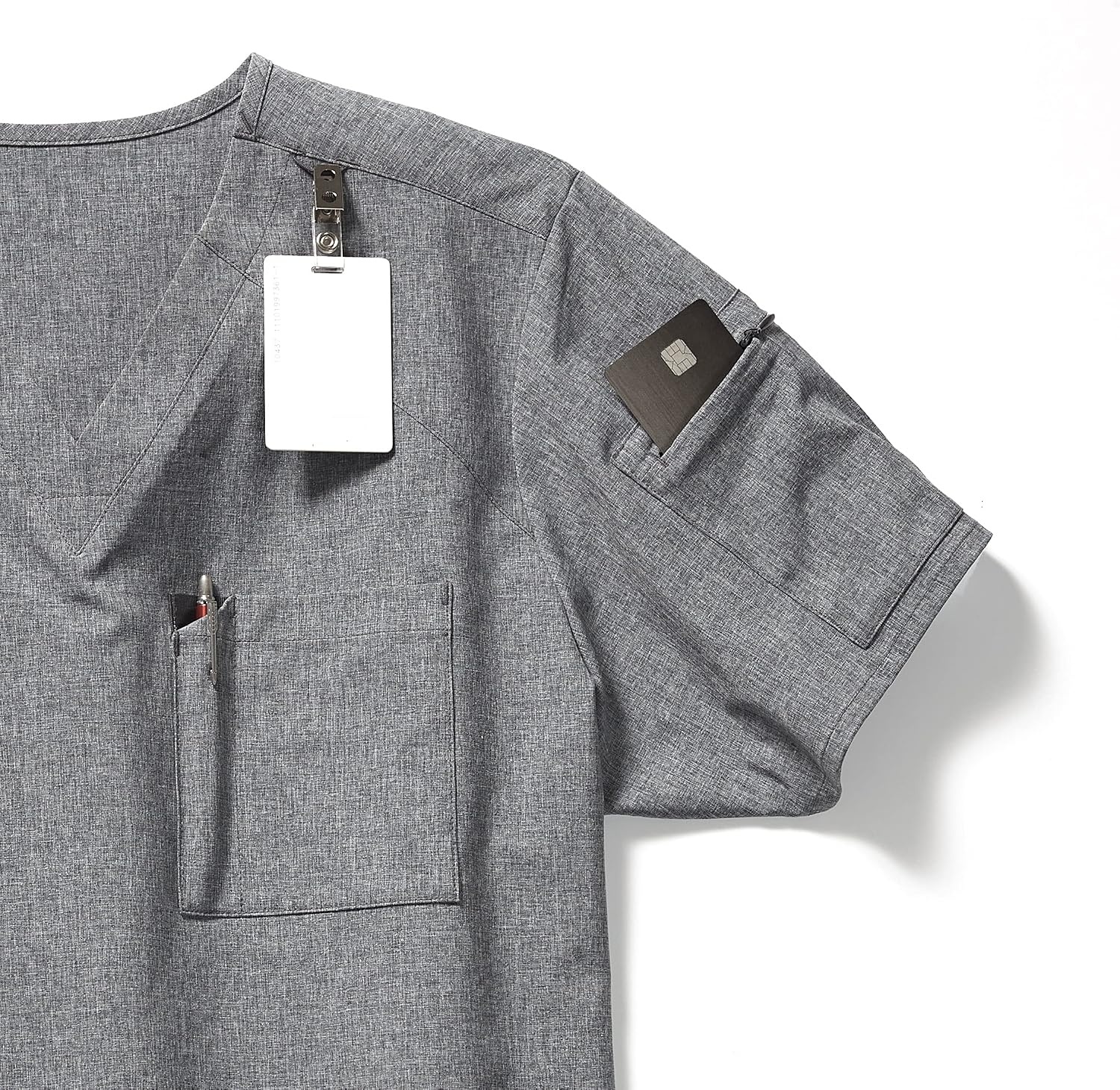 image:imageWINK Mens Scrub TopGrey Heather