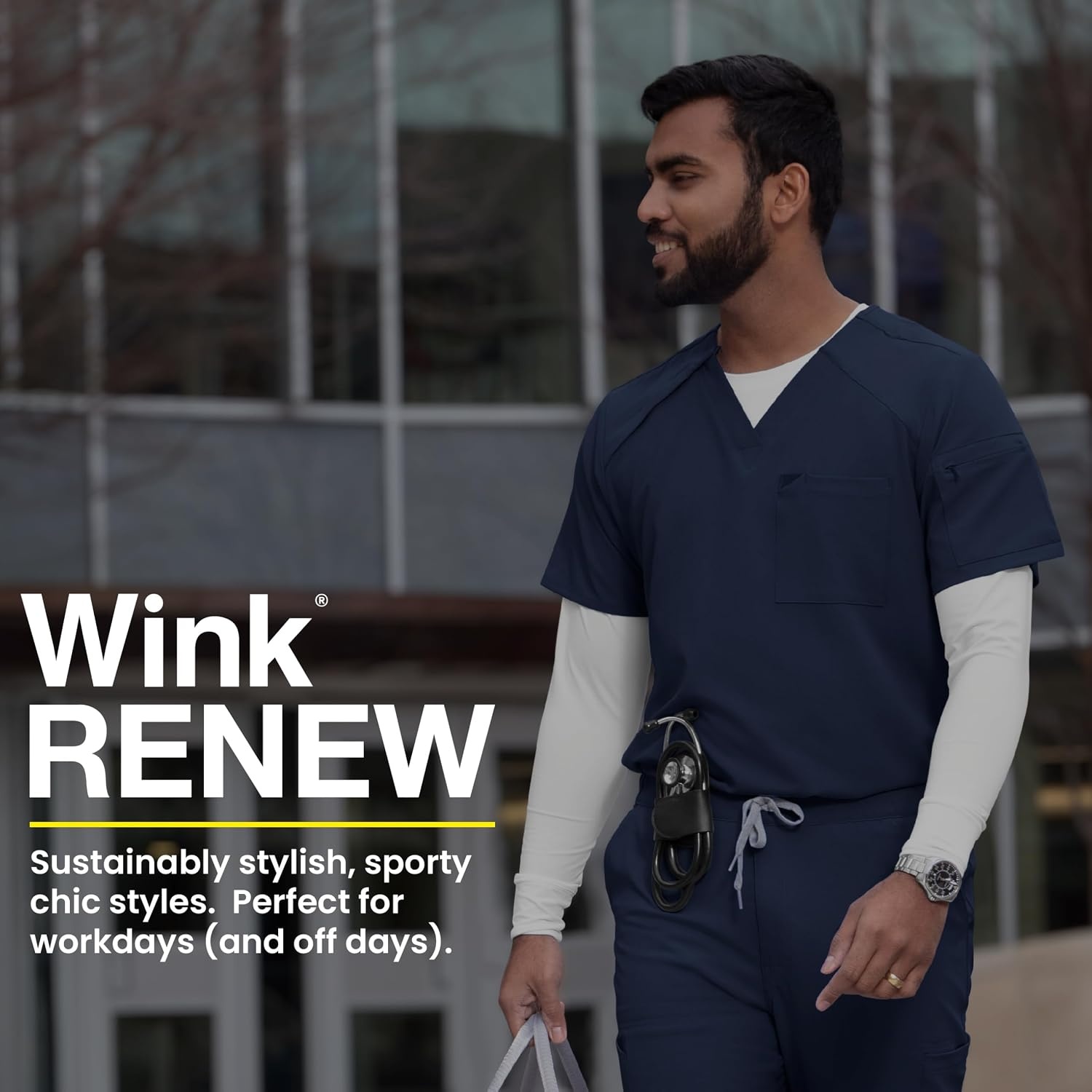 image:imageWINK Mens Scrub TopNavy