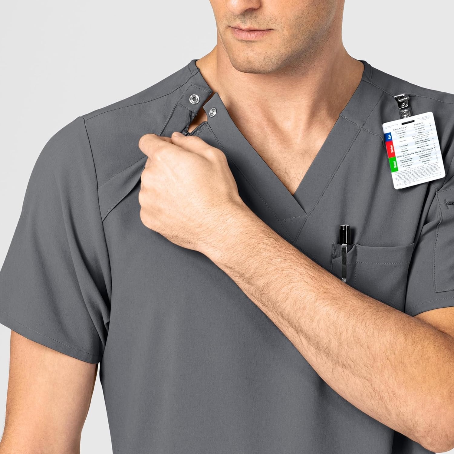 image:imageWINK Mens Scrub TopPewter