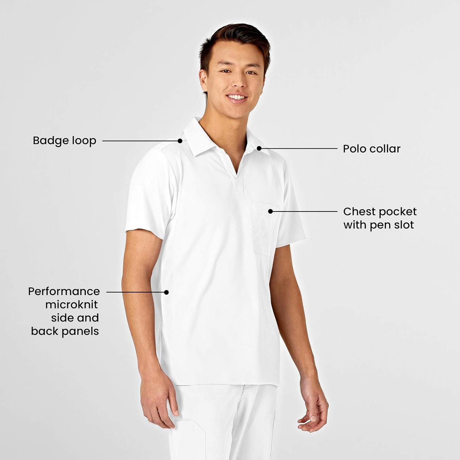 image:imageWINK Mens Scrub TopWhite