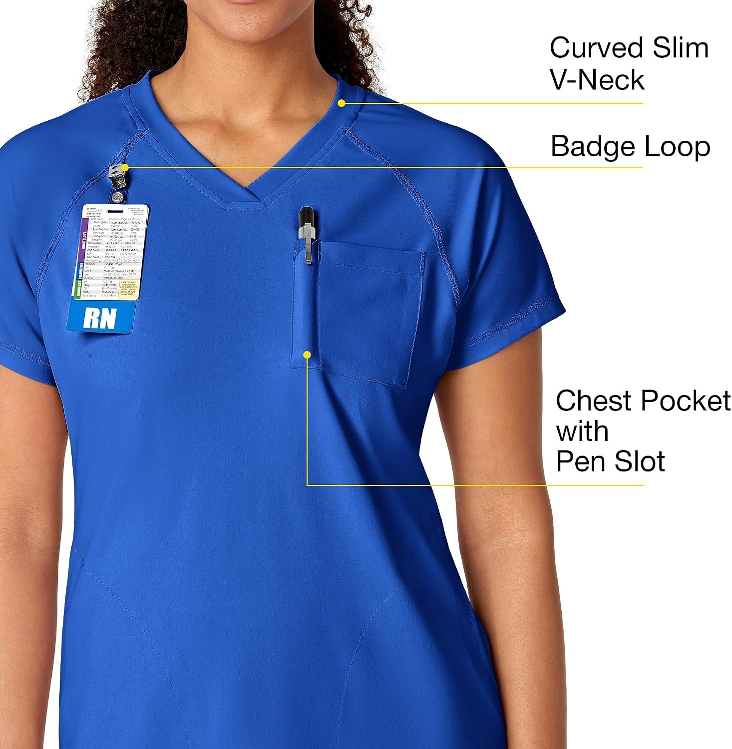 image:imageWINK Renew Womens Yoga VNeck Scrub Top Royal M