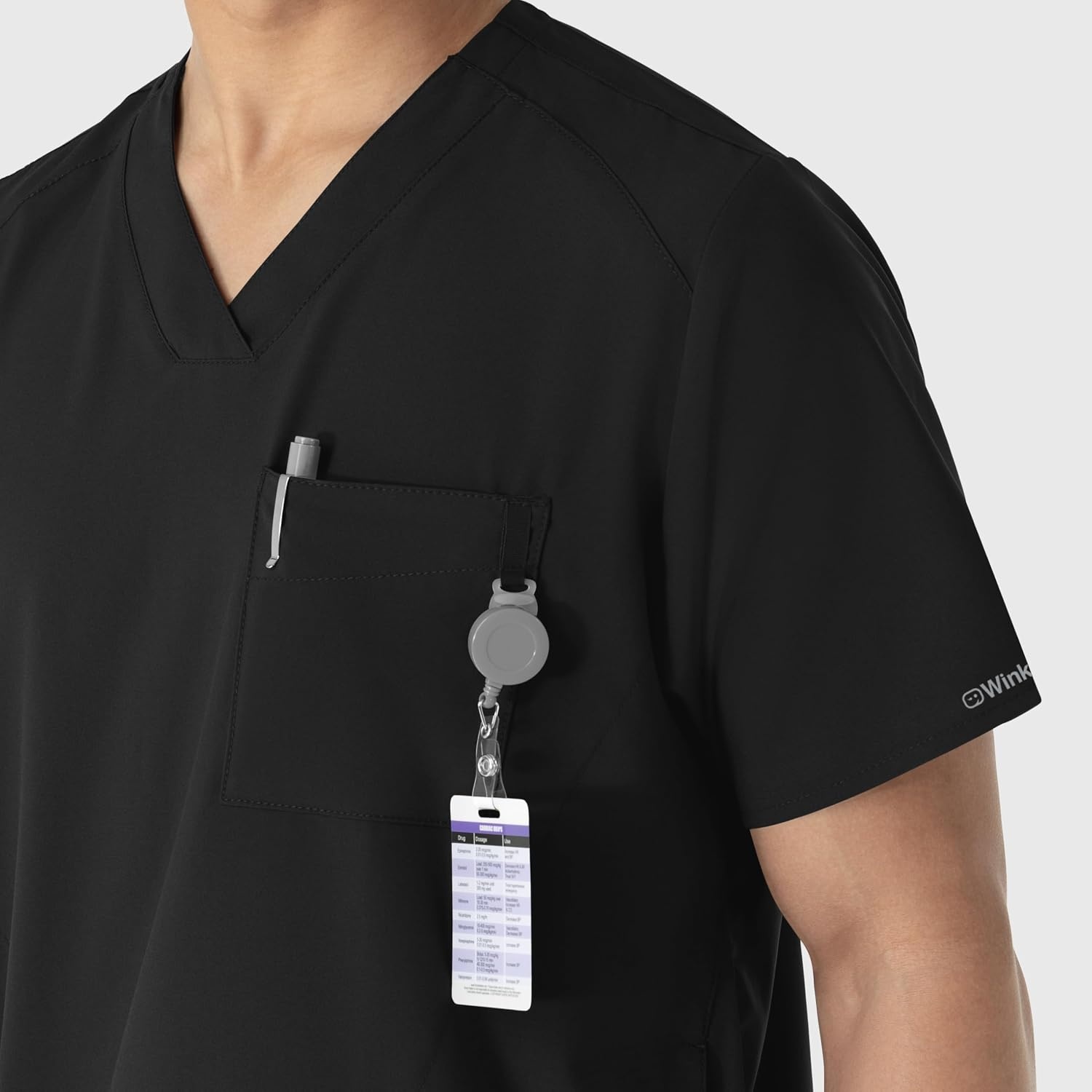 image:imageWINK W123 Mens VNeck Scrub TopBlack