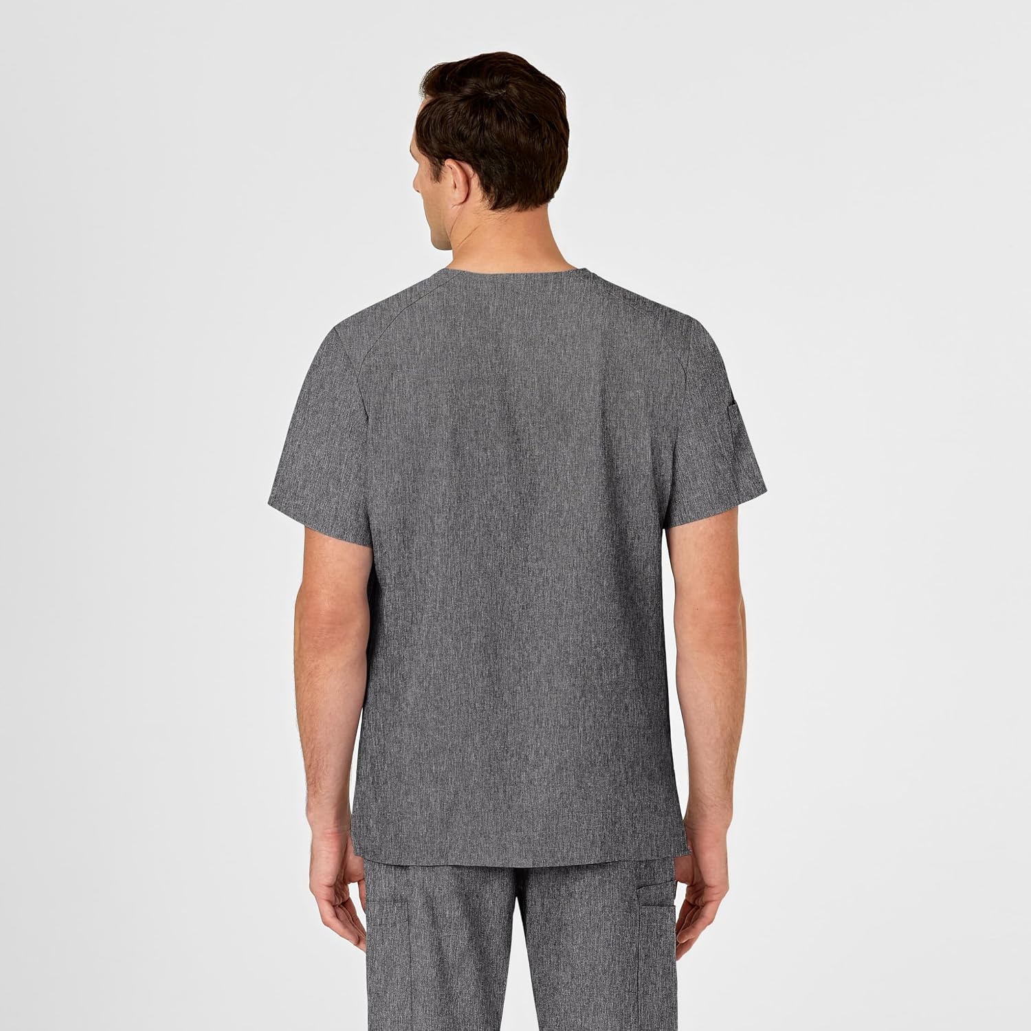 image:imageWINK W123 Mens VNeck Scrub TopCharcoal Heather