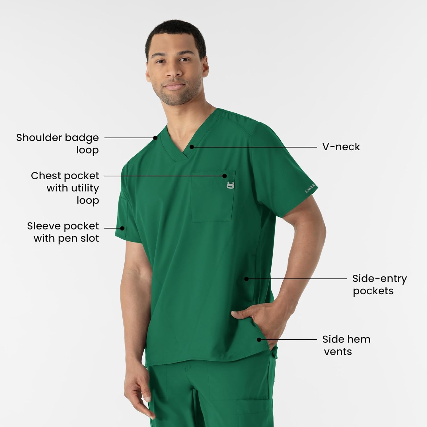 image:imageWINK W123 Mens VNeck Scrub TopHunter
