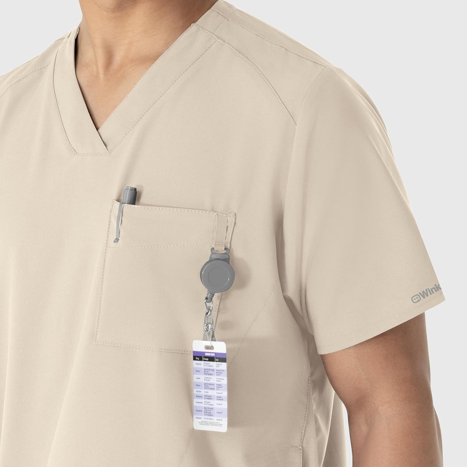 image:imageWINK W123 Mens VNeck Scrub TopKhaki