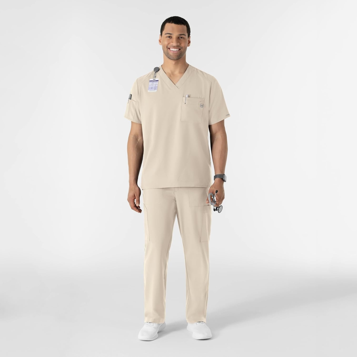 image:imageWINK W123 Mens VNeck Scrub TopKhaki