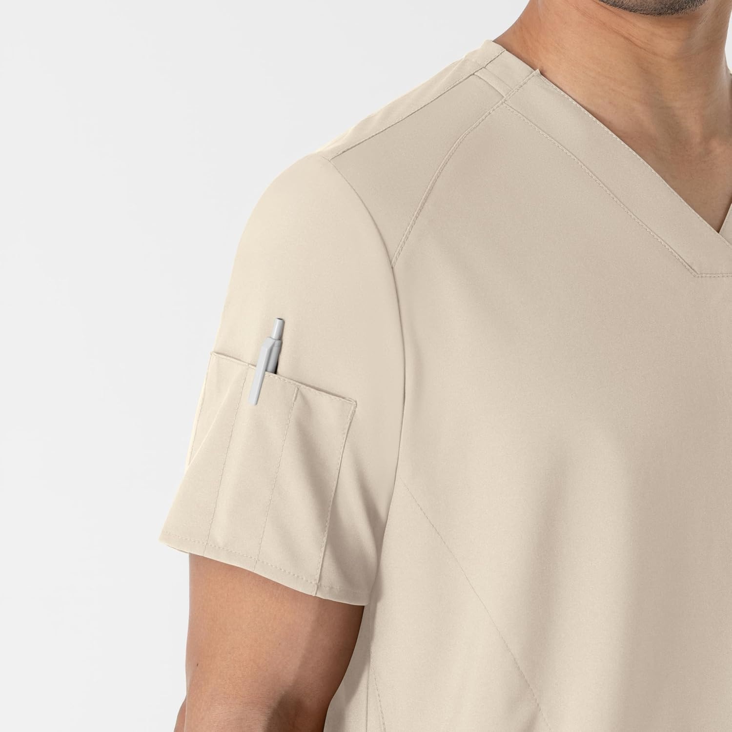 image:imageWINK W123 Mens VNeck Scrub TopKhaki