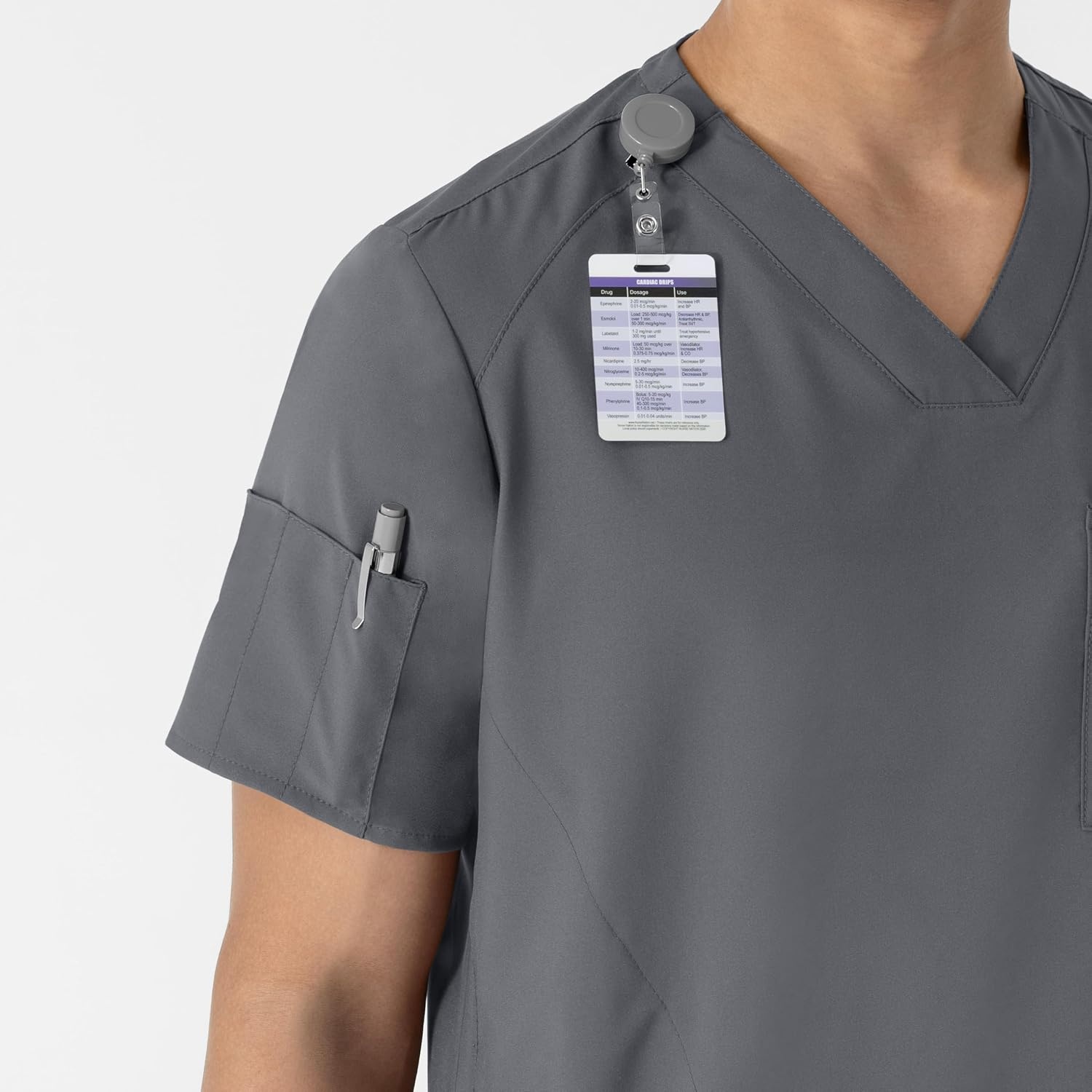 image:imageWINK W123 Mens VNeck Scrub TopPewter