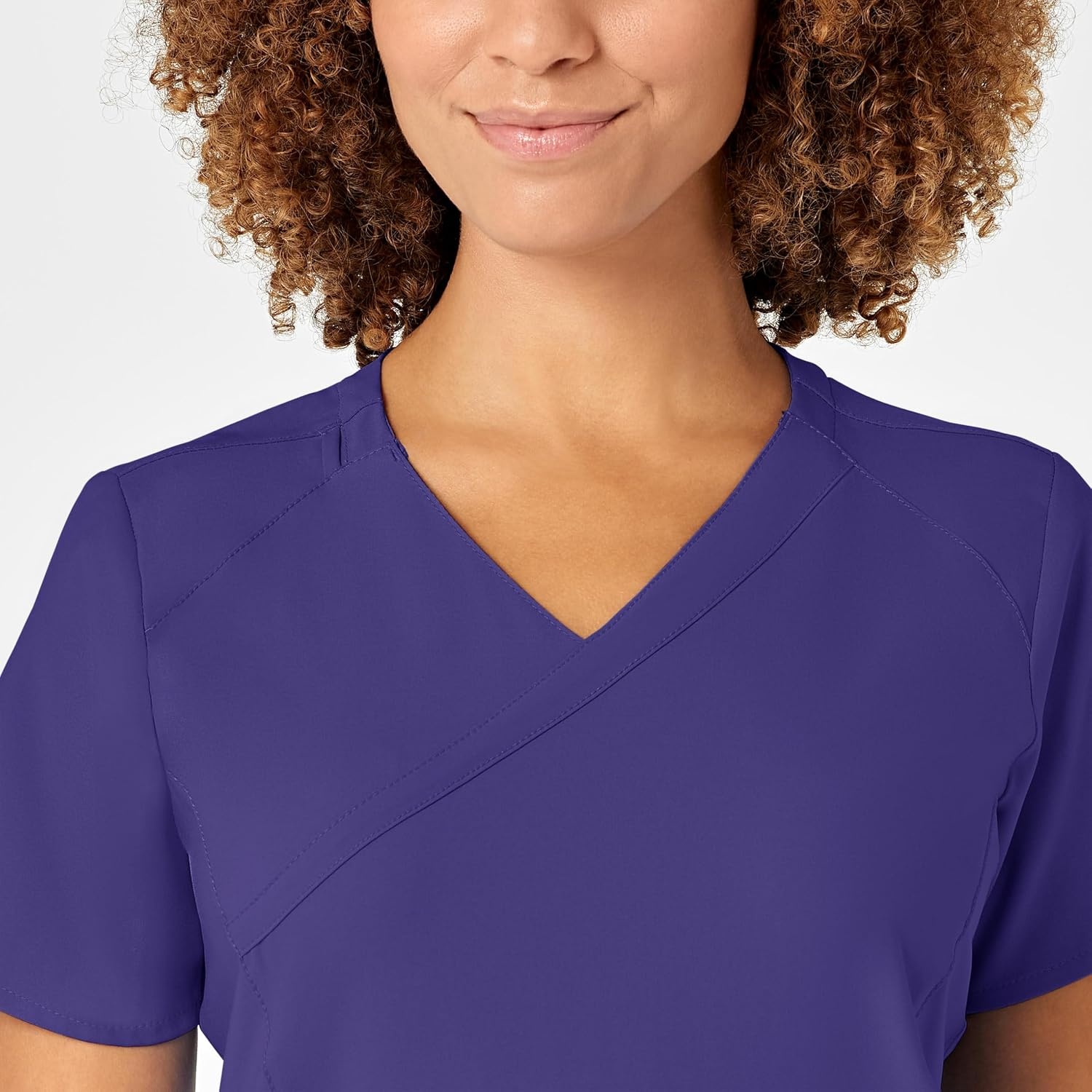 image:imageWINK W123 Womens Mock Wrap Scrub Top Grape 4X