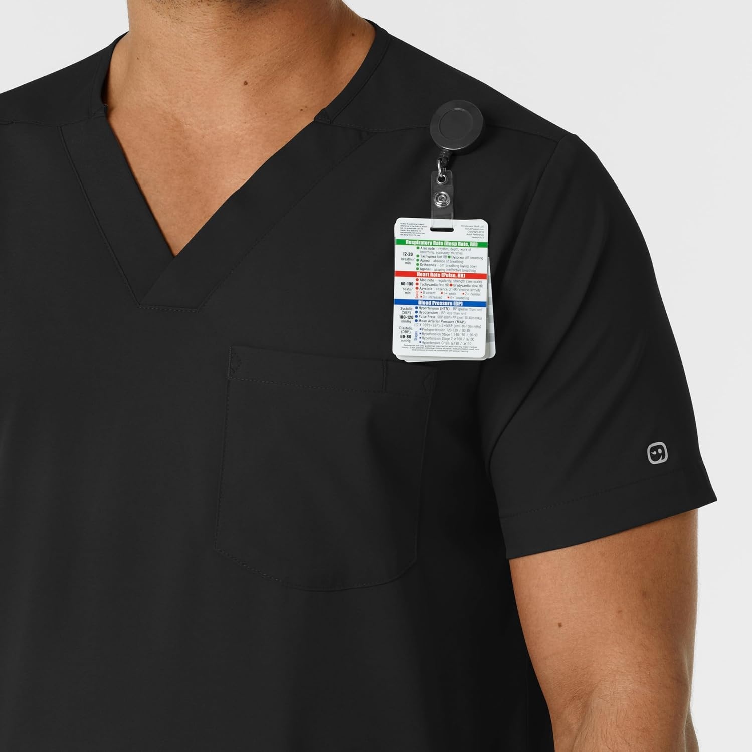 image:imageWink Boundless Mens Multi Pocket VNeck Scrub TopBlack