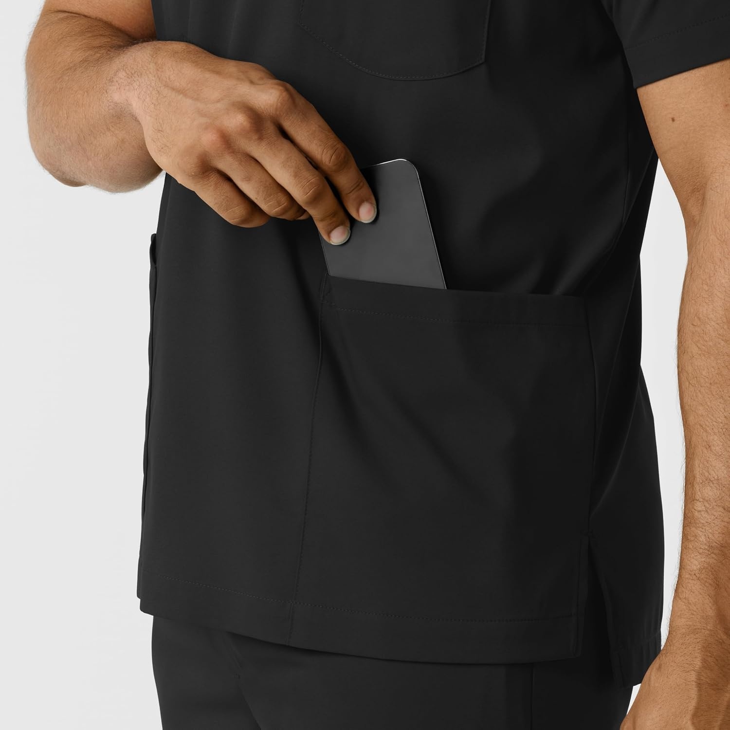 image:imageWink Boundless Mens Multi Pocket VNeck Scrub TopBlack