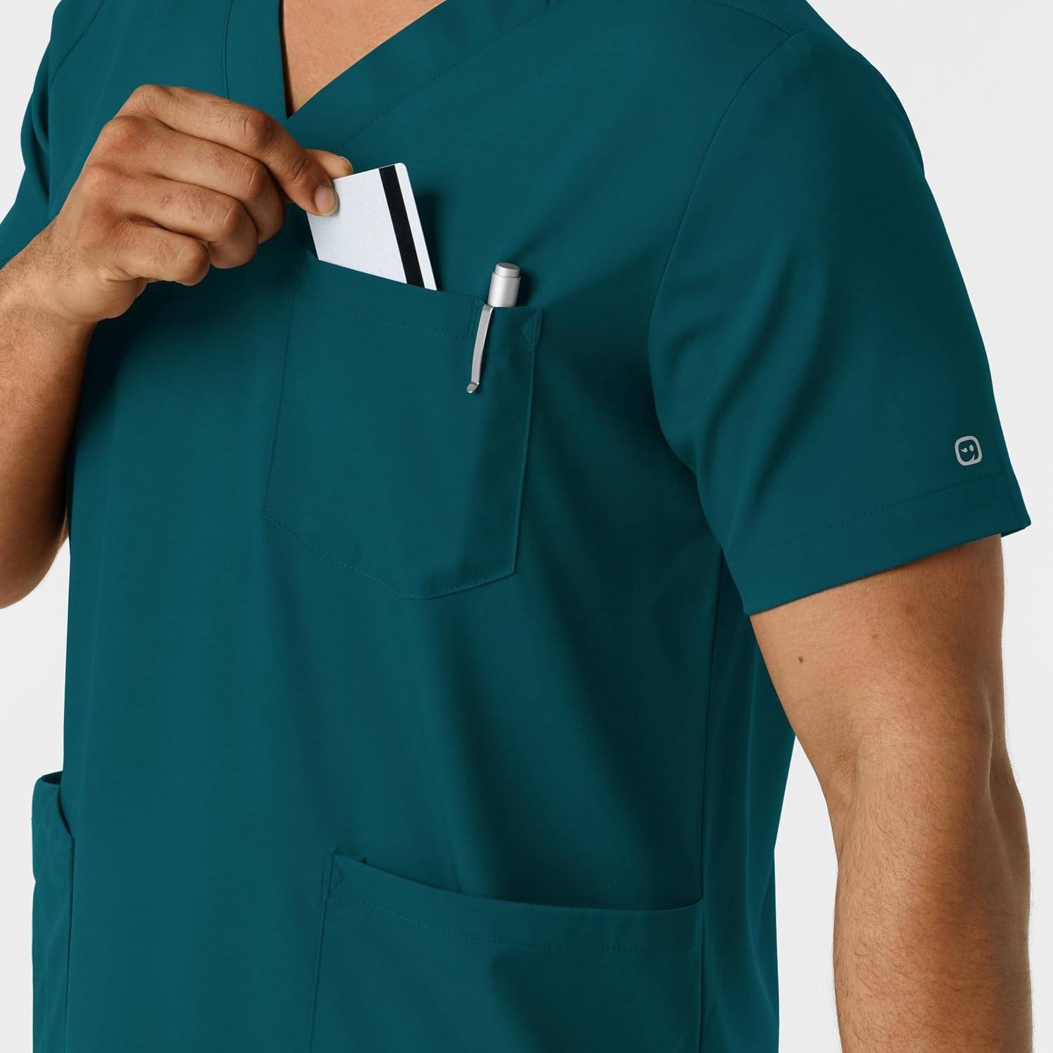 image:imageWink Boundless Mens Multi Pocket VNeck Scrub TopCaribbean