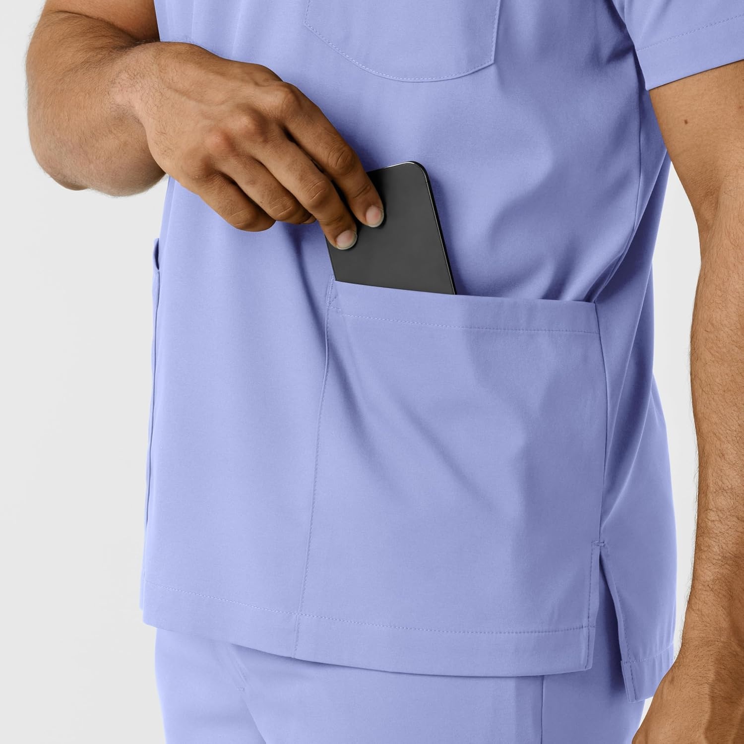 image:imageWink Boundless Mens Multi Pocket VNeck Scrub TopCeil Blue