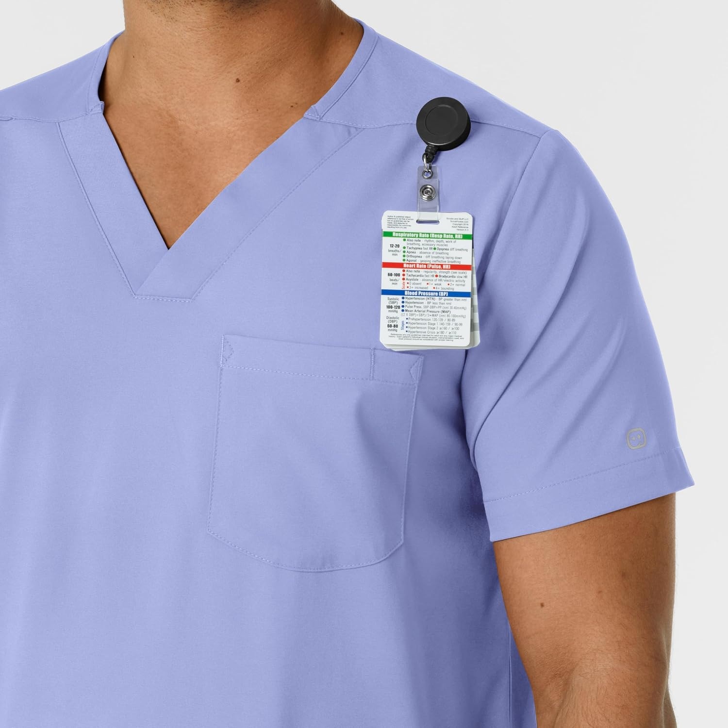 image:imageWink Boundless Mens Multi Pocket VNeck Scrub TopCeil Blue