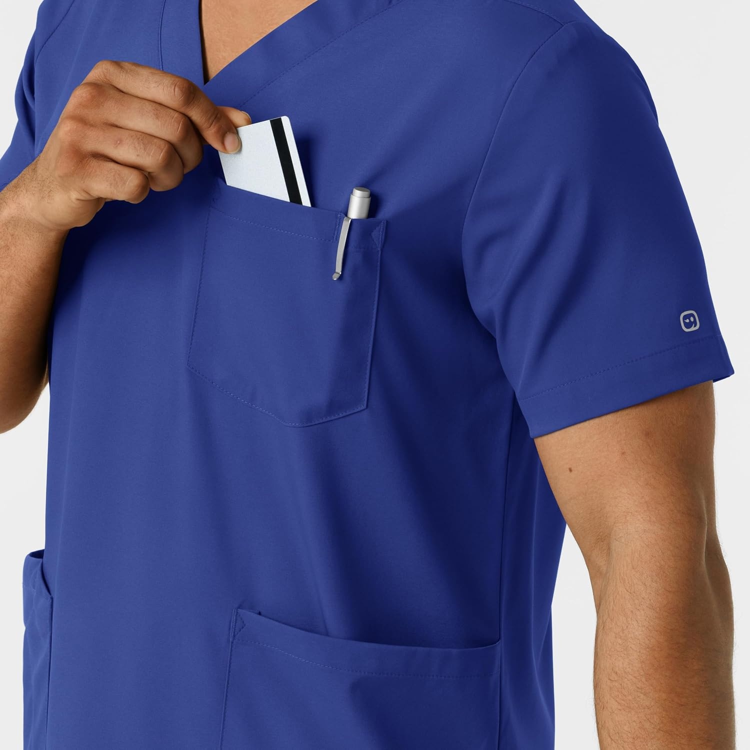 image:imageWink Boundless Mens Multi Pocket VNeck Scrub TopGalaxy Blue