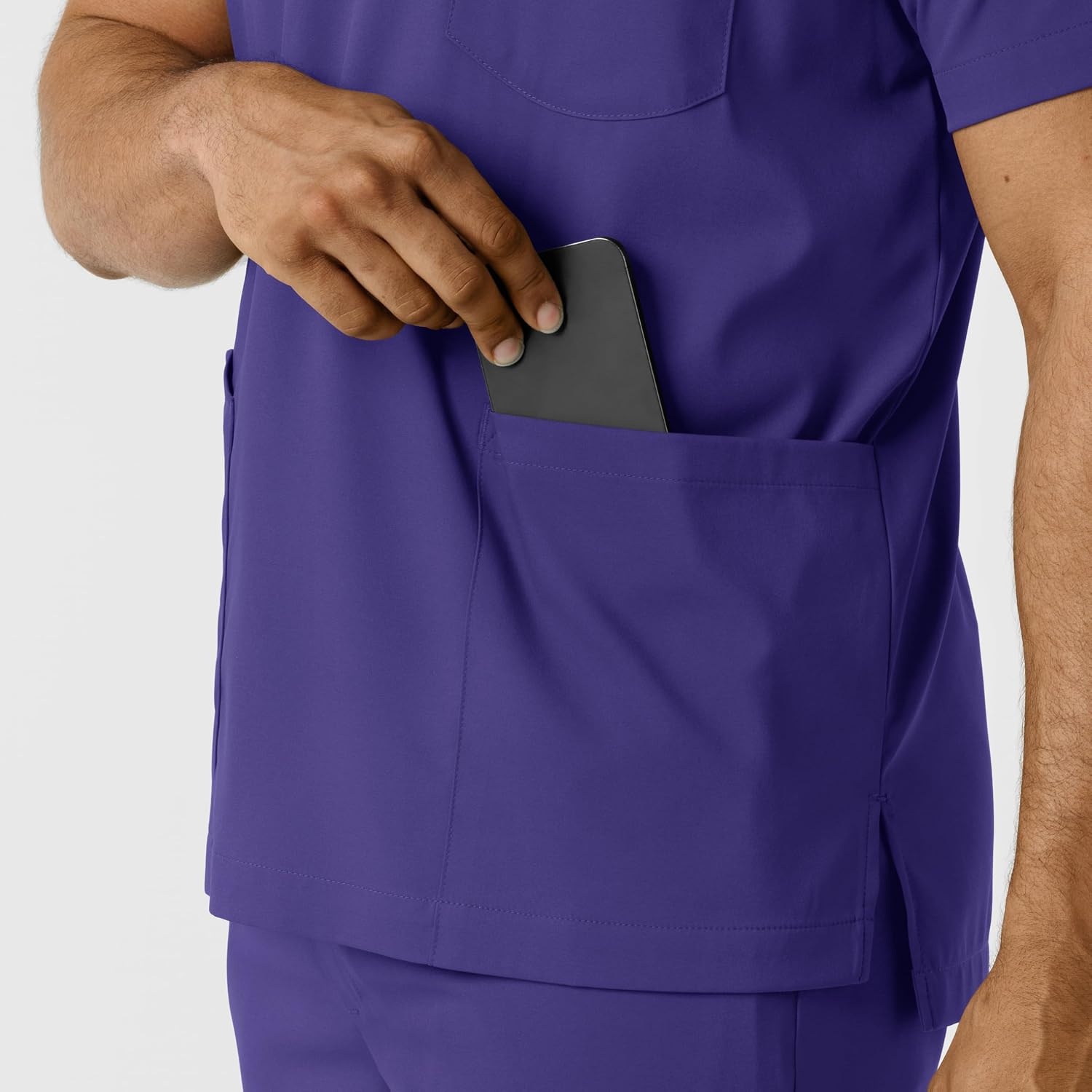 image:imageWink Boundless Mens Multi Pocket VNeck Scrub TopGrape