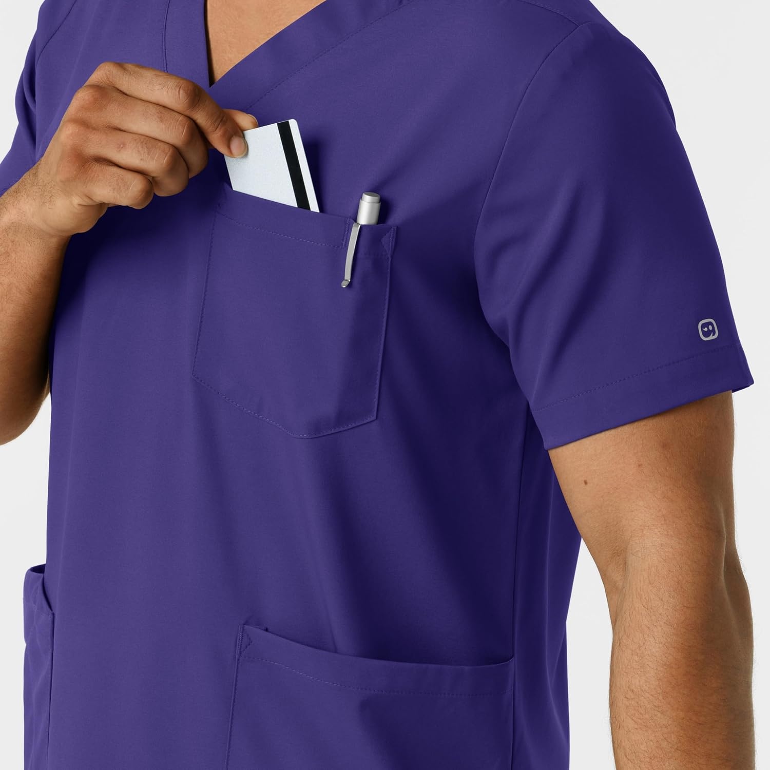 image:imageWink Boundless Mens Multi Pocket VNeck Scrub TopGrape