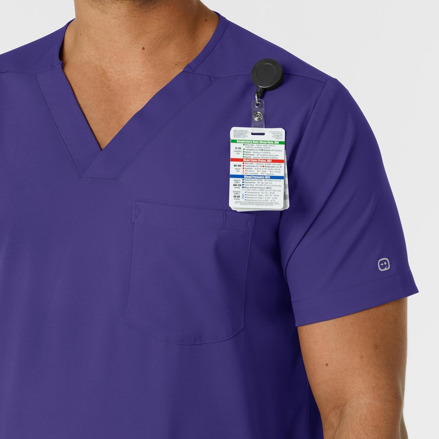 image:imageWink Boundless Mens Multi Pocket VNeck Scrub TopGrape
